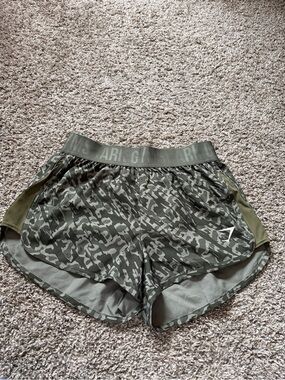 Gymshark Olive Camo Performance Shorts